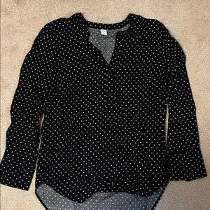 Old Navy Black and White Polka Dot Blouse